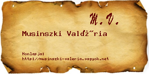 Musinszki Valéria névjegykártya